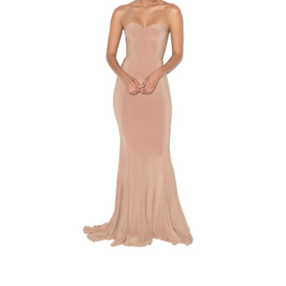 House of CB Torrea Camel Silky Jersey Dress